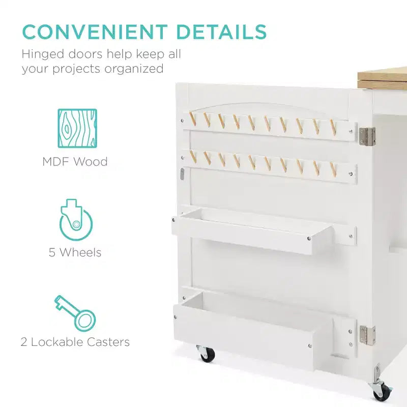 Table et bureau pour machine à coudre Best Choice Products avec rangement et tiroirs pour loisirs créatifs