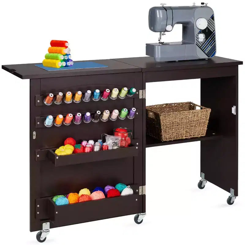 Table et bureau pour machine à coudre Best Choice Products avec rangement et tiroirs pour loisirs créatifs