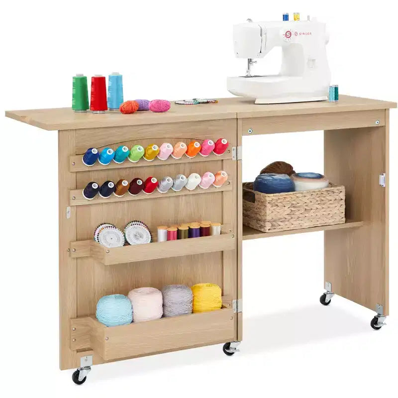 Table et bureau pour machine à coudre Best Choice Products avec rangement et tiroirs pour loisirs créatifs