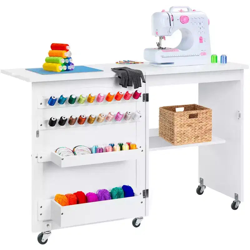 Table et bureau pour machine à coudre Best Choice Products avec rangement et tiroirs pour loisirs créatifs