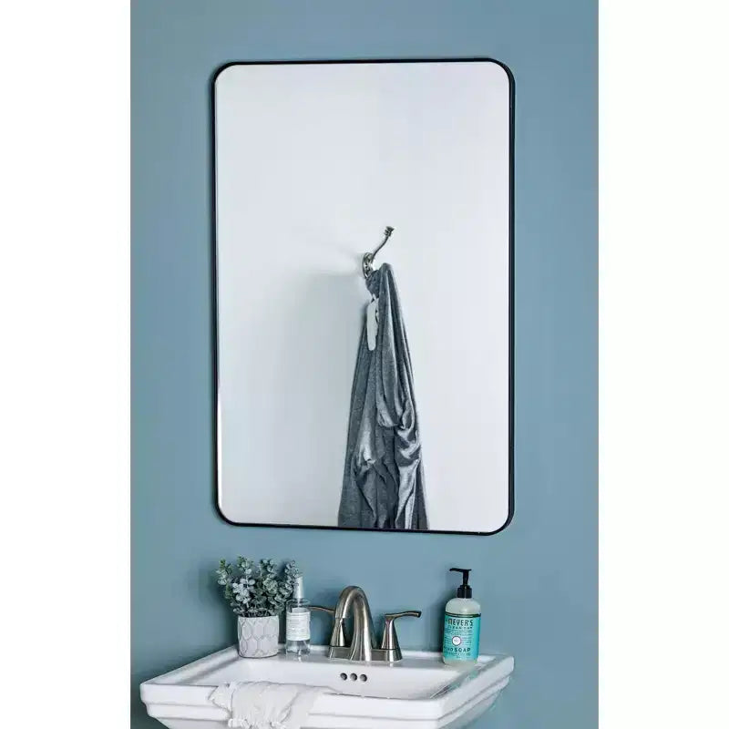Miroir mural rectangulaire Cooper Classics Franco noir mat 24 x 36