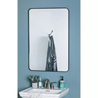 Miroir mural rectangulaire Cooper Classics Franco noir mat 24 x 36