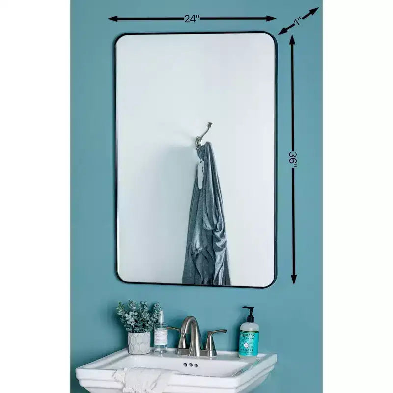 Miroir mural rectangulaire Cooper Classics Franco noir mat 24 x 36