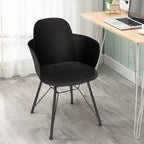 Costway Lot de 4 chaises de salle à manger modernes en plastique avec accoudoirs et pieds en métal Blanc