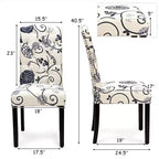 Costway Lot de 2 Chaises de Salle à Manger Rembourrées avec Rivets et Pieds en Bois de Caoutchouc