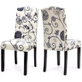 Costway Set of 2 Tufted Dining Chair Upholstered Nailhead Trim Rubber Wooden Leg