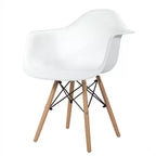 Costway Lot de 4 Chaises de Salle à Manger avec Accoudoirs, Coque Moulée, Cuisine, Maison, Pieds en Bois