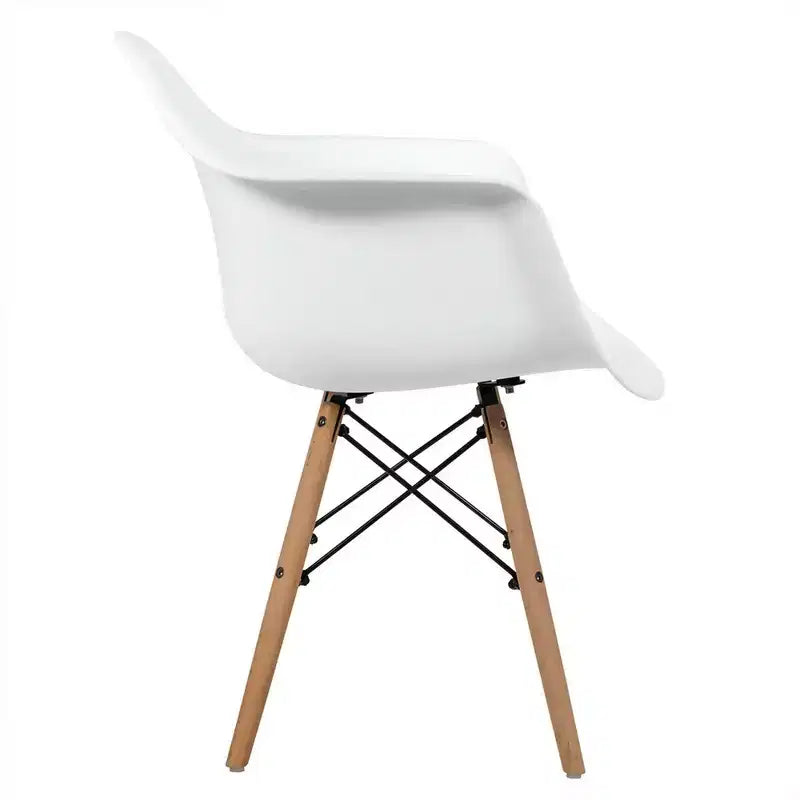Costway Lot de 4 Chaises de Salle à Manger avec Accoudoirs, Coque Moulée, Cuisine, Maison, Pieds en Bois