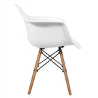 Costway Lot de 4 Chaises de Salle à Manger avec Accoudoirs, Coque Moulée, Cuisine, Maison, Pieds en Bois