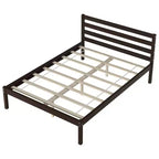Cadre de lit en bois complet Costway avec tête de lit et sommier à lattes, support de matelas