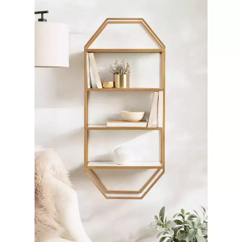 Étagère murale décorative Adela en bois et métal - Kate & Laurel All Things Decor