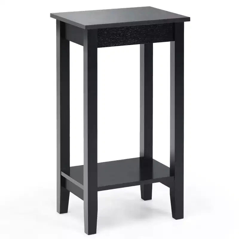 Costway Table de Chevet à 2 Niveaux Table d'Appoint Table Basse Pieds en Bois Chambre à Coucher