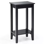 Costway Table de Chevet à 2 Niveaux Table d'Appoint Table Basse Pieds en Bois Chambre à Coucher