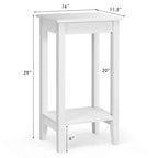 Costway Table de Chevet à 2 Niveaux Table d'Appoint Table Basse Pieds en Bois Chambre à Coucher