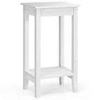 Costway Table de Chevet à 2 Niveaux Table d'Appoint Table Basse Pieds en Bois Chambre à Coucher