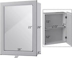 Armoire de toilette murale Costway avec miroir et étagère, organisateur de rangement de salle de bain, gris