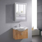 Armoire de toilette murale Costway avec miroir et étagère, organisateur de rangement de salle de bain, gris