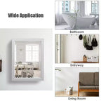 Armoire de toilette murale Costway avec miroir et étagère, organisateur de rangement de salle de bain, gris