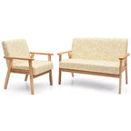 Ensemble de canapés de salon moderne Costway avec canapé deux places et fauteuil d'appoint