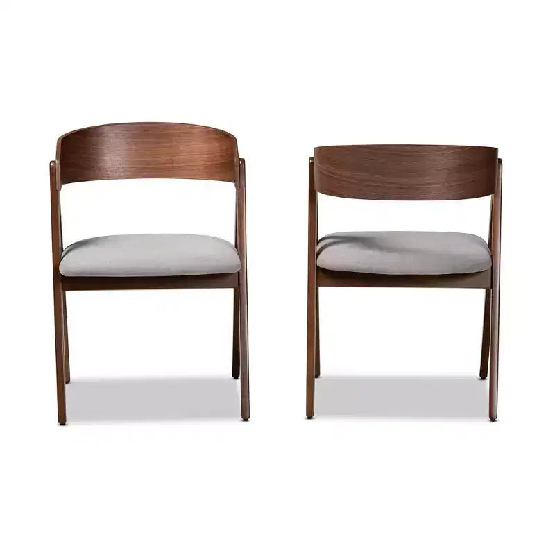 Lot de 2 chaises de salle à manger Danton en tissu et bois - Baxton Studio