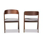 Lot de 2 chaises de salle à manger Danton en tissu et bois - Baxton Studio