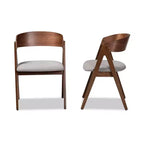 Lot de 2 chaises de salle à manger Danton en tissu et bois - Baxton Studio