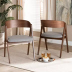 Lot de 2 chaises de salle à manger Danton en tissu et bois - Baxton Studio
