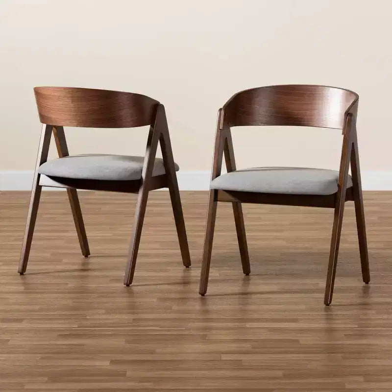Lot de 2 chaises de salle à manger Danton en tissu et bois - Baxton Studio