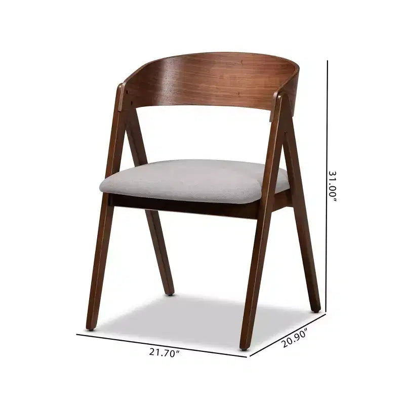 Lot de 2 chaises de salle à manger Danton en tissu et bois - Baxton Studio
