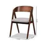 Lot de 2 chaises de salle à manger Danton en tissu et bois - Baxton Studio