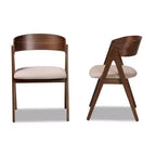 Lot de 2 chaises de salle à manger Danton en tissu et bois - Baxton Studio