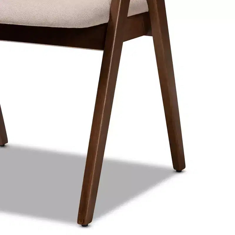 Lot de 2 chaises de salle à manger Danton en tissu et bois - Baxton Studio