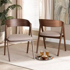 Lot de 2 chaises de salle à manger Danton en tissu et bois - Baxton Studio