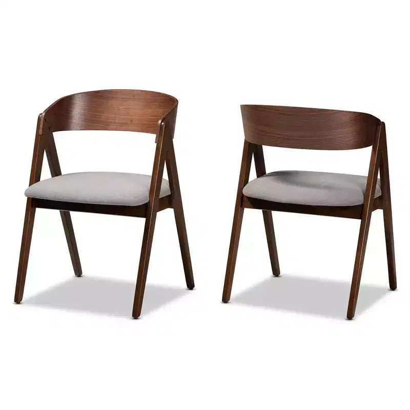 Lot de 2 chaises de salle à manger Danton en tissu et bois - Baxton Studio