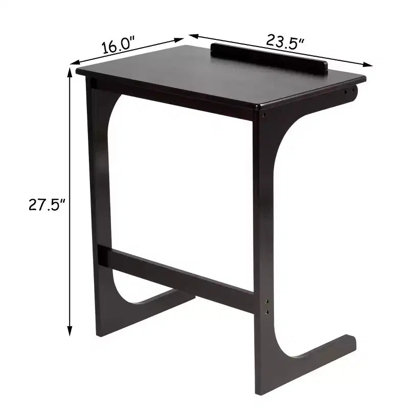 Costway Table d'appoint réglable pour téléviseur en forme de C, pour canapé, pour ordinateur portable, avec plateau inclinable, en bambou