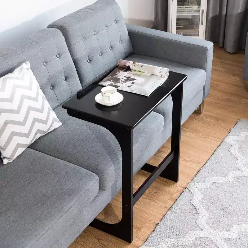 Costway Table d'appoint réglable pour téléviseur en forme de C, pour canapé, pour ordinateur portable, avec plateau inclinable, en bambou