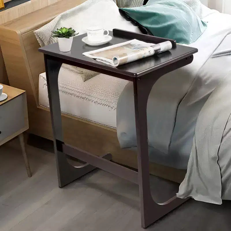 Costway Table d'appoint réglable pour téléviseur en forme de C, pour canapé, pour ordinateur portable, avec plateau inclinable, en bambou