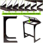 Costway Table d'appoint réglable pour téléviseur en forme de C, pour canapé, pour ordinateur portable, avec plateau inclinable, en bambou