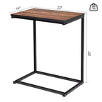 Table d'appoint de canapé Costway 22''x14''x26'' Support pour ordinateur portable Table de travail multifonctionnelle Marron/Noyer