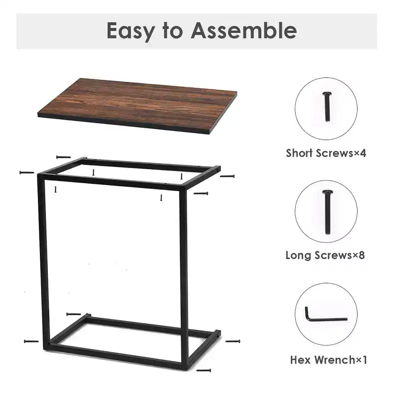 Table d'appoint de canapé Costway 22''x14''x26'' Support pour ordinateur portable Table de travail multifonctionnelle Marron/Noyer