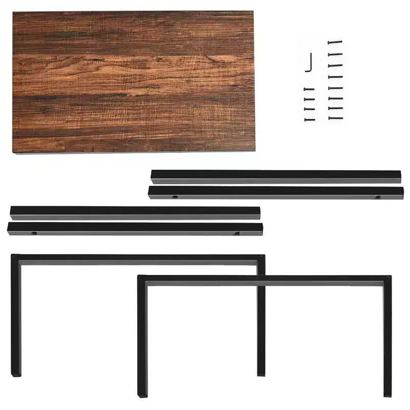 Table d'appoint de canapé Costway 22''x14''x26'' Support pour ordinateur portable Table de travail multifonctionnelle Marron/Noyer