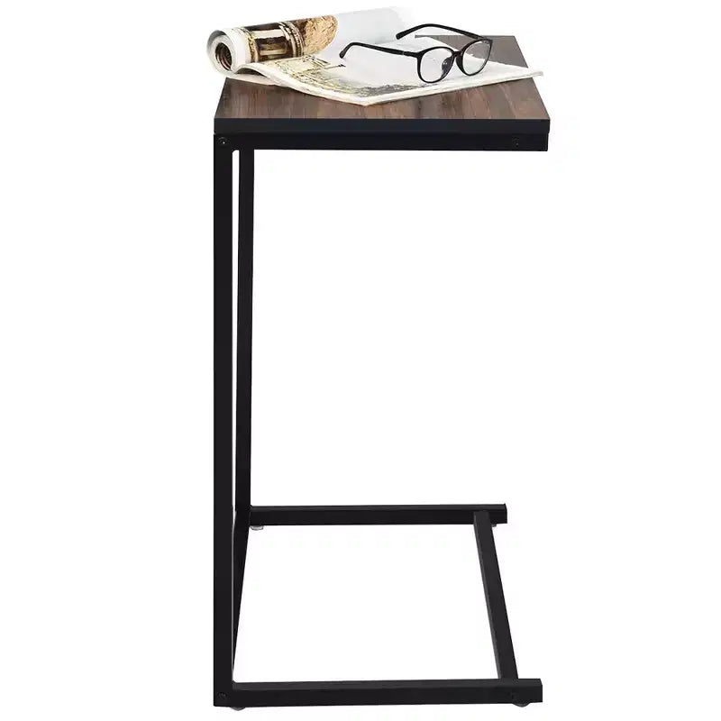 Table d'appoint de canapé Costway 22''x14''x26'' Support pour ordinateur portable Table de travail multifonctionnelle Marron/Noyer