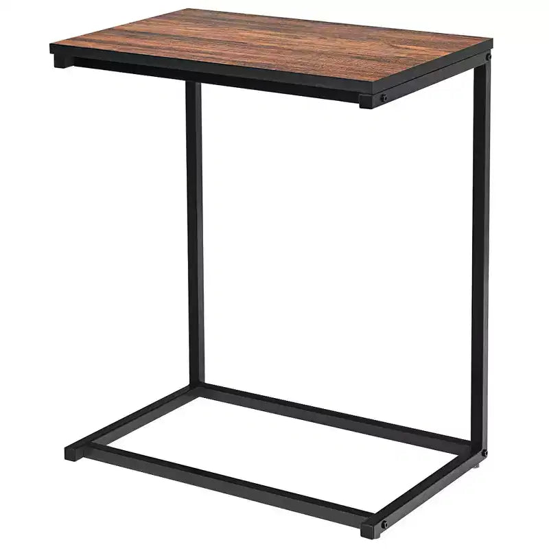 Table d'appoint de canapé Costway 22''x14''x26'' Support pour ordinateur portable Table de travail multifonctionnelle Marron/Noyer
