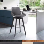 Tabouret de bar pivotant en similicuir et bois 30 po Baylor - Armen Living