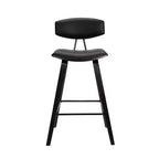 Tabouret de bar hauteur comptoir en bois et similicuir Fox 25,5 - Armen Living