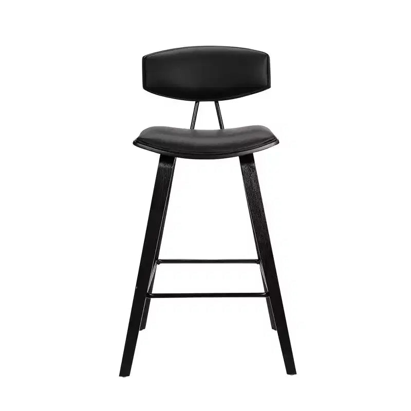 Tabouret de bar hauteur comptoir en bois et similicuir Fox 25,5 - Armen Living
