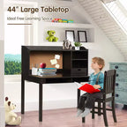 Bureau et chaise Costway pour enfants, table d'étude et d'écriture avec étagère et bibliothèques