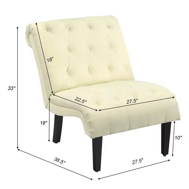 Costway Lot de 2 chaises d'appoint sans accoudoirs, rembourrées et capitonnées