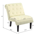 Costway Lot de 2 chaises d'appoint sans accoudoirs, rembourrées et capitonnées