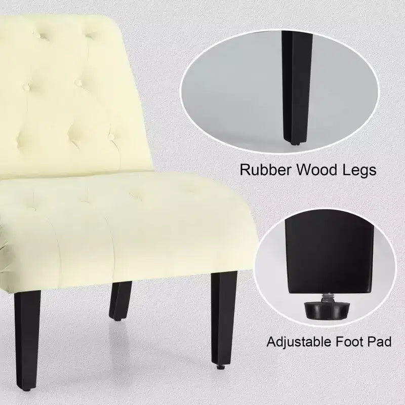 Costway Lot de 2 chaises d'appoint sans accoudoirs, rembourrées et capitonnées